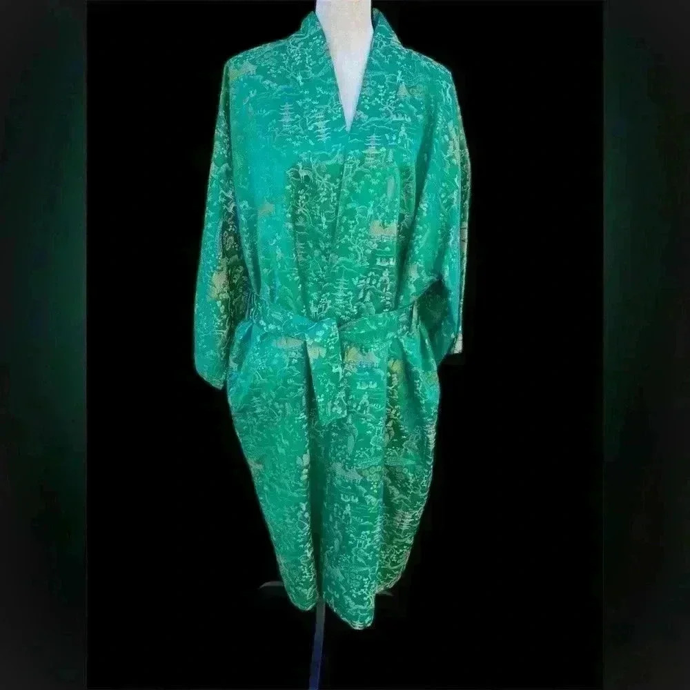 Green Kimono SZ LRG - Picture 2 of 8